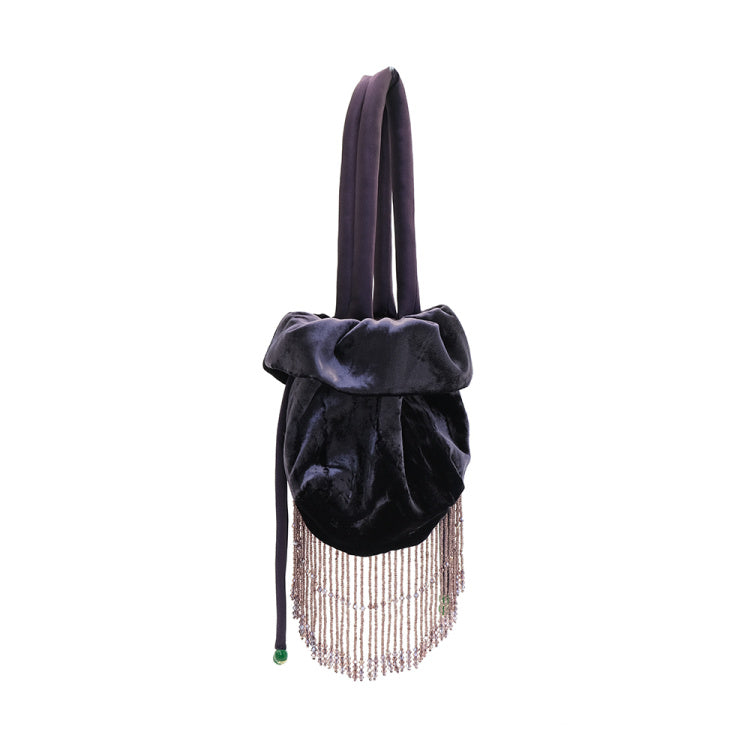"Gilded Twilight" Silk Velvet Evening Bag