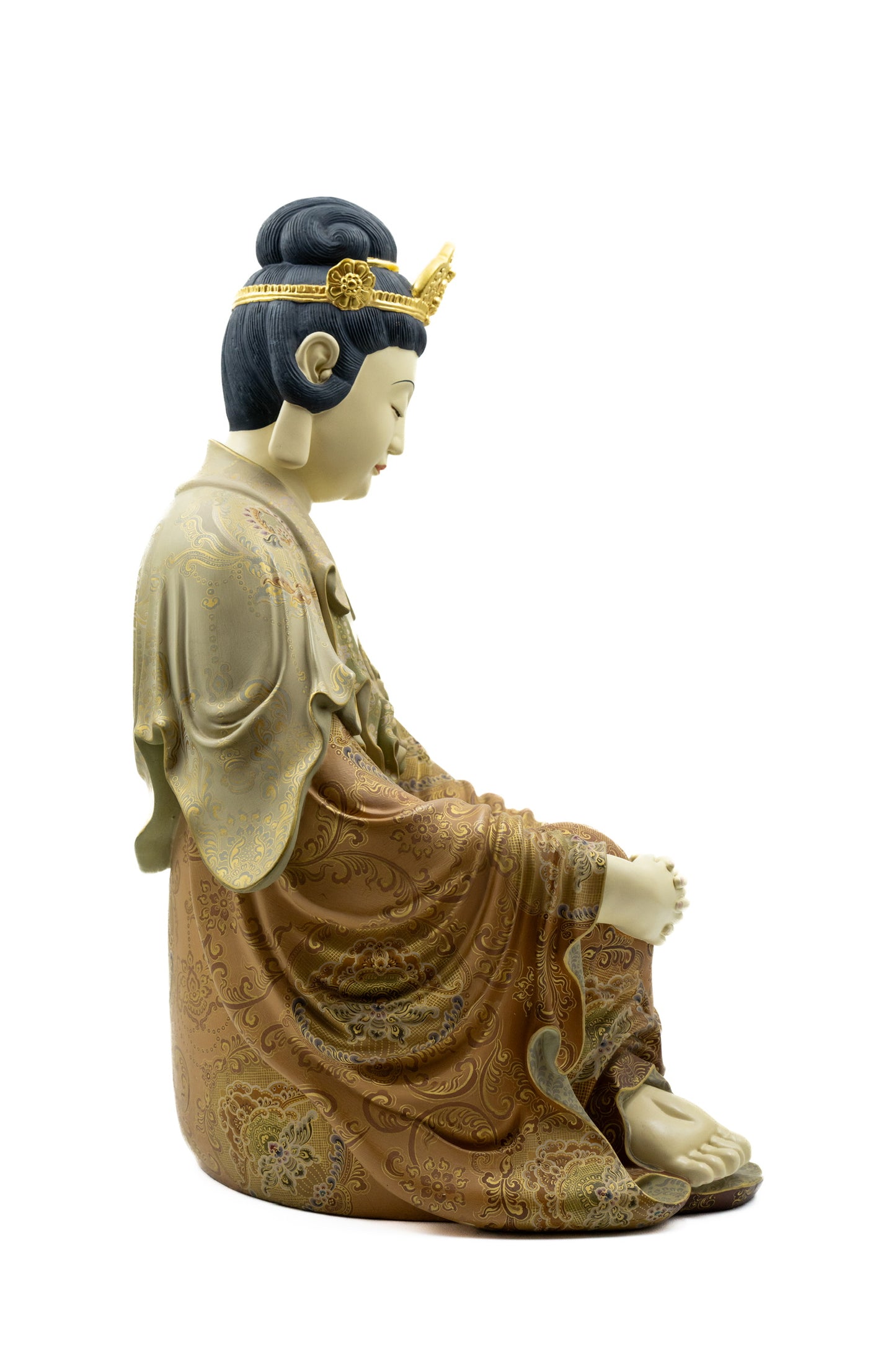 Hollow Dry-Lacquer Seated Guanyin on Lotus