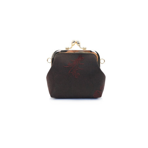 "Golden Harmony" Gambiered Silk Clasp Purse