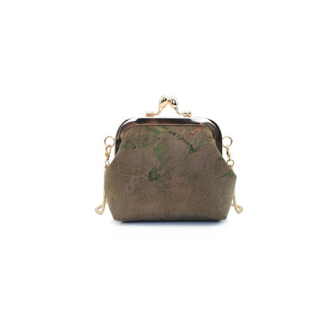 "Golden Harmony" Gambiered Silk Clasp Purse