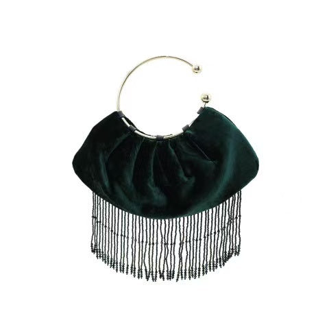 "Moonlit Garden" Silk Velvet Evening Clutch