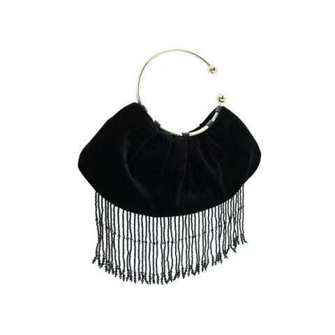 "Moonlit Garden" Silk Velvet Evening Clutch