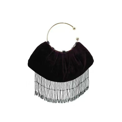 "Moonlit Garden" Silk Velvet Evening Clutch